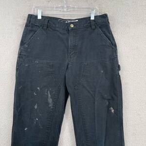 Carhartt Double Knee Pants Mens 34x34 Black Rugged Flex Relaxed Utility Stained